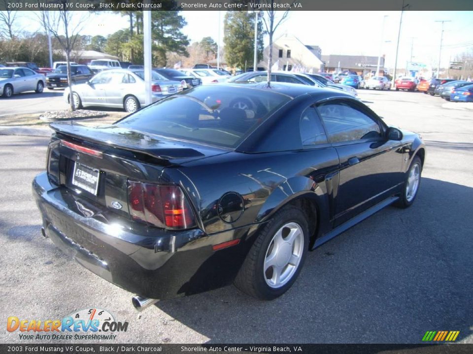 2003 Ford Mustang V6 Coupe Black / Dark Charcoal Photo #6