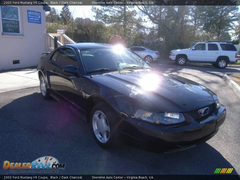 2003 Ford Mustang V6 Coupe Black / Dark Charcoal Photo #8