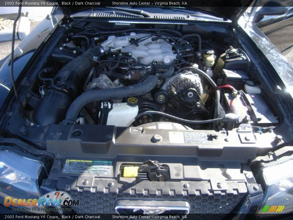 2003 Ford Mustang V6 Coupe Black / Dark Charcoal Photo #18