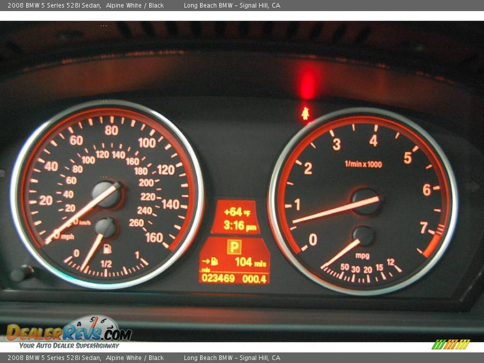2008 BMW 5 Series 528i Sedan Alpine White / Black Photo #32