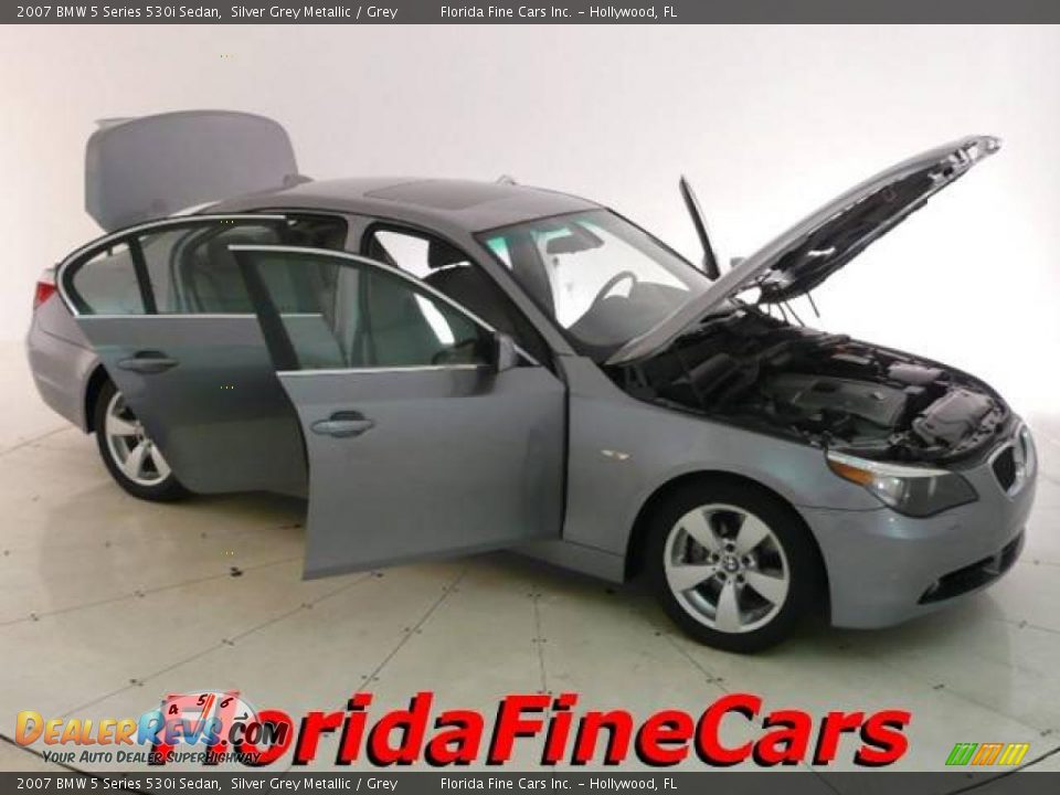 2007 BMW 5 Series 530i Sedan Silver Grey Metallic / Grey Photo #7