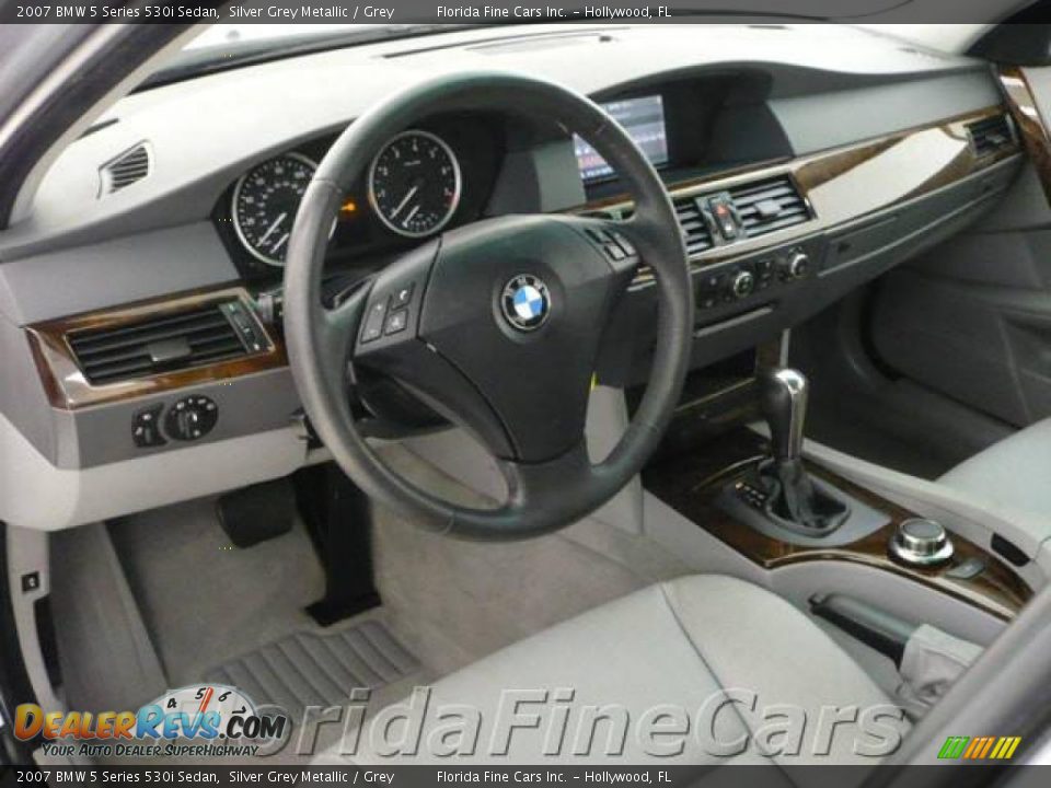 2007 BMW 5 Series 530i Sedan Silver Grey Metallic / Grey Photo #11