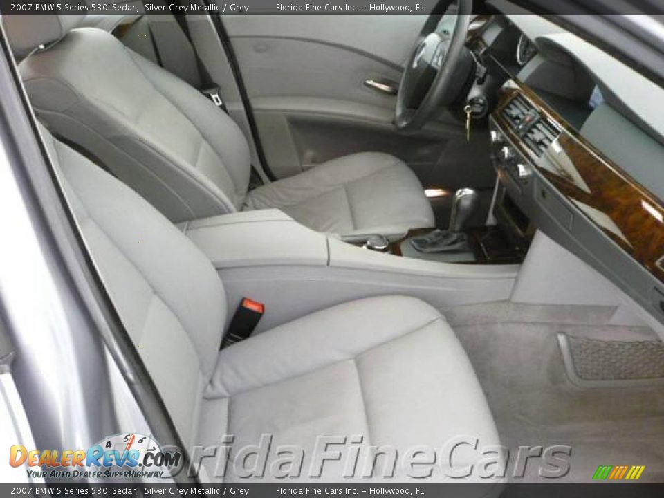 2007 BMW 5 Series 530i Sedan Silver Grey Metallic / Grey Photo #12