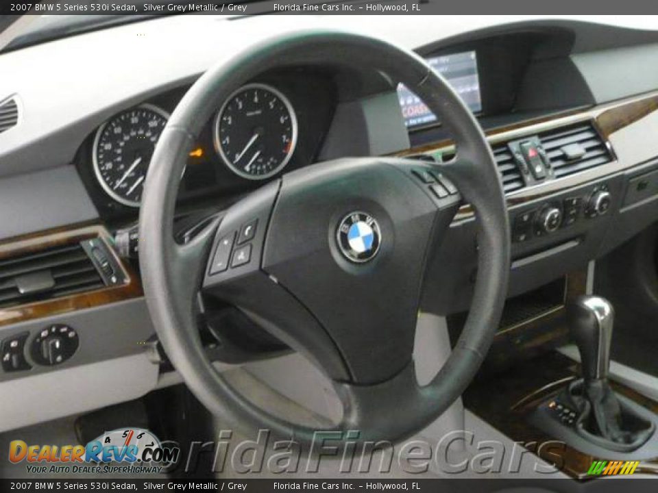 2007 BMW 5 Series 530i Sedan Silver Grey Metallic / Grey Photo #15