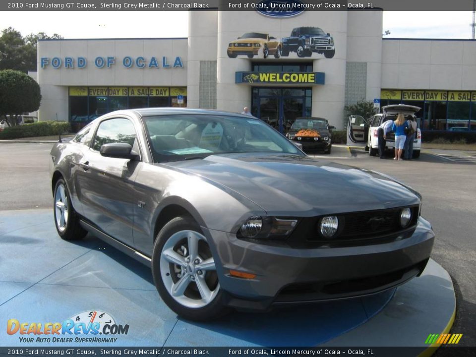 2010 Ford Mustang GT Coupe Sterling Grey Metallic / Charcoal Black Photo #1