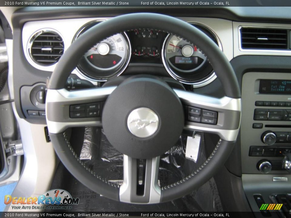 2010 Ford Mustang V6 Premium Coupe Brilliant Silver Metallic / Stone Photo #3