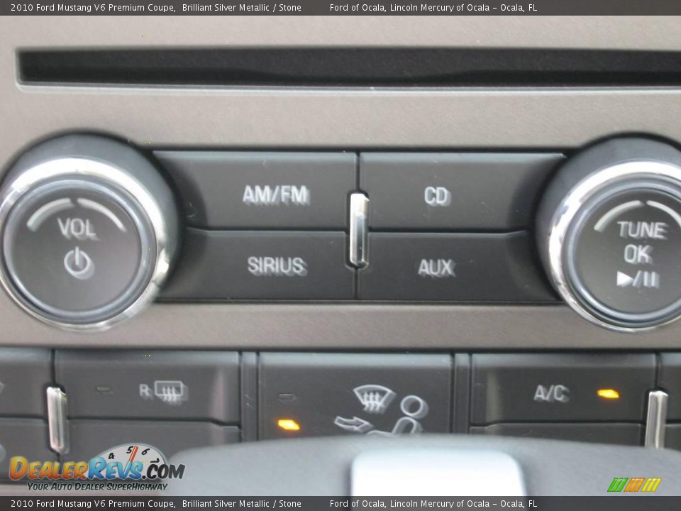 2010 Ford Mustang V6 Premium Coupe Brilliant Silver Metallic / Stone Photo #6