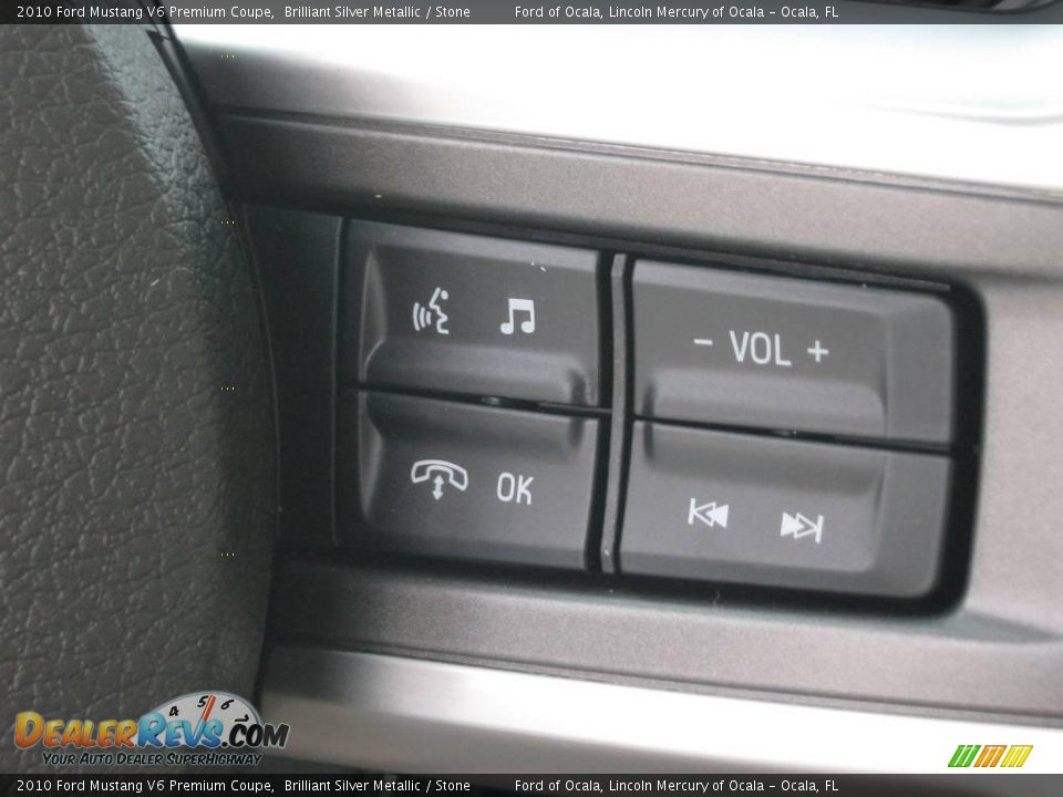 2010 Ford Mustang V6 Premium Coupe Brilliant Silver Metallic / Stone Photo #7