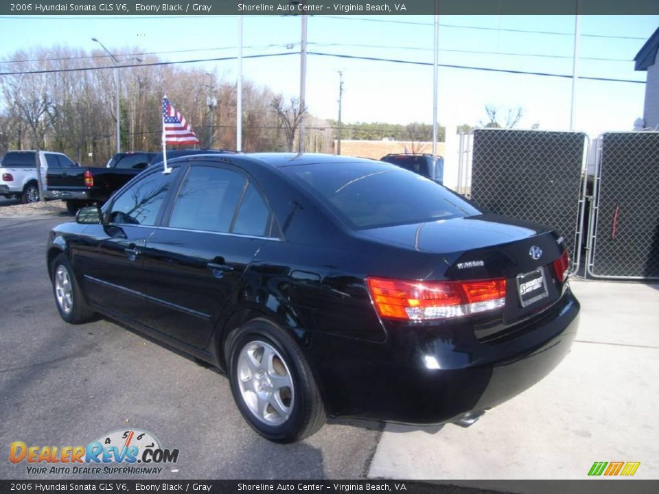 2006 Hyundai Sonata GLS V6 Ebony Black / Gray Photo #4