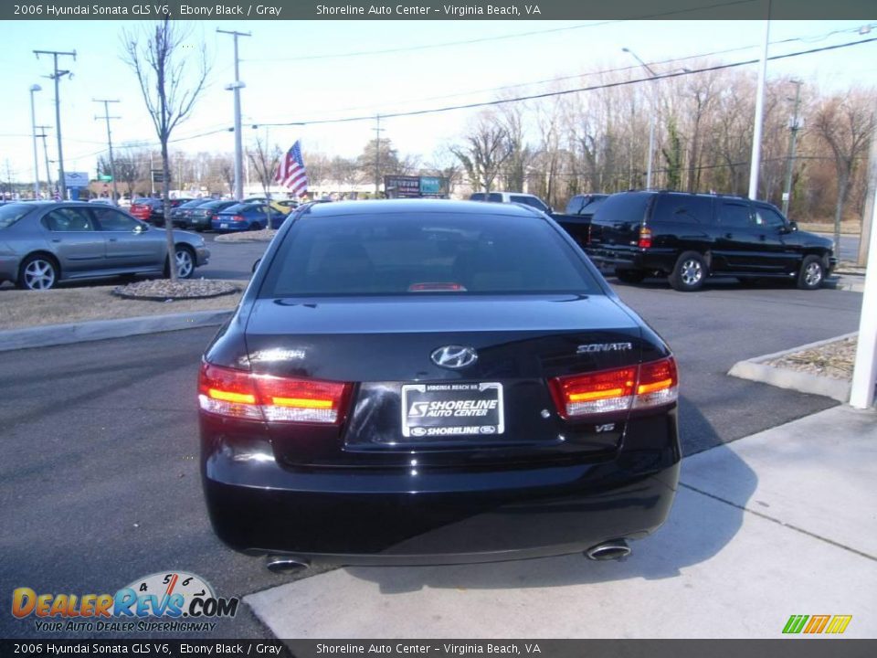 2006 Hyundai Sonata GLS V6 Ebony Black / Gray Photo #5