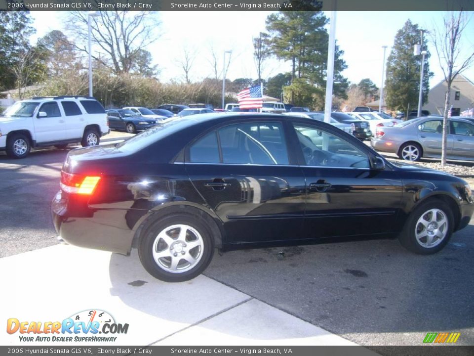 2006 Hyundai Sonata GLS V6 Ebony Black / Gray Photo #7
