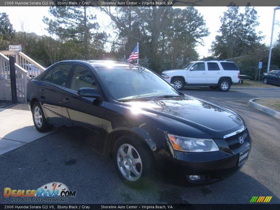 2006 Hyundai Sonata GLS V6 Ebony Black / Gray Photo #8