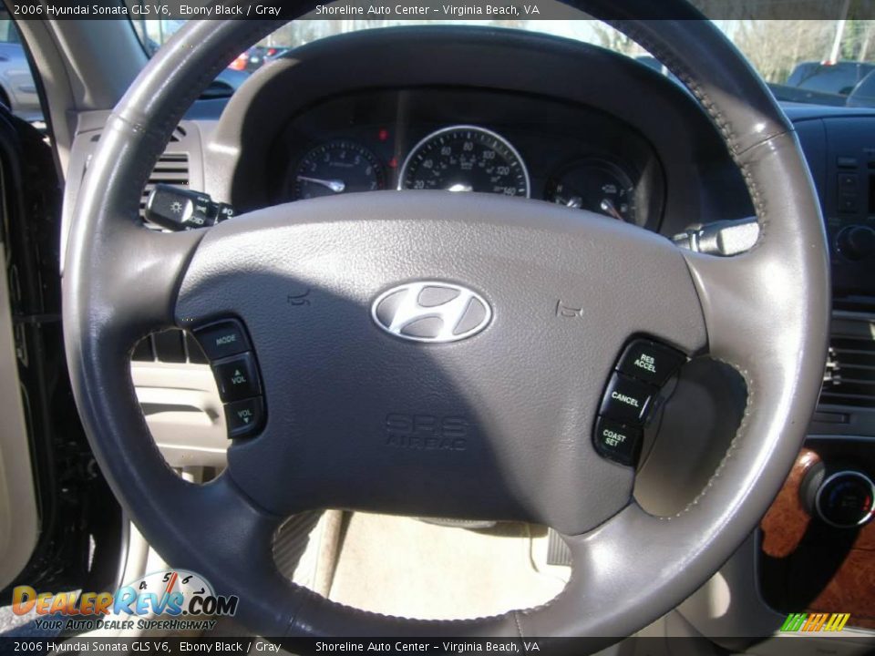 2006 Hyundai Sonata GLS V6 Ebony Black / Gray Photo #17