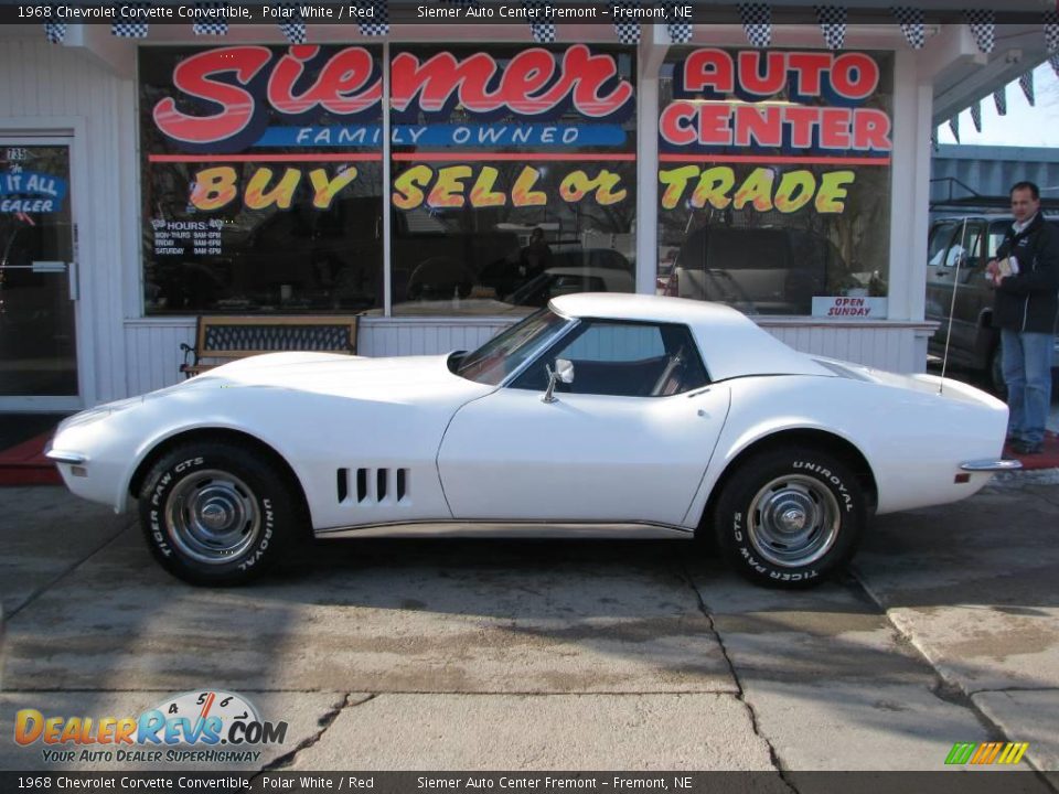 1968 Chevrolet Corvette Convertible Polar White / Red Photo #2
