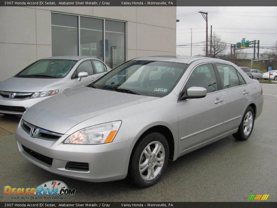 2007 Honda Accord EX Sedan Alabaster Silver Metallic / Gray Photo #2