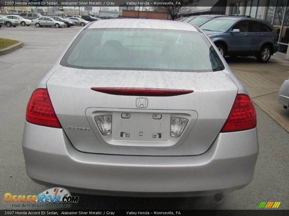 2007 Honda Accord EX Sedan Alabaster Silver Metallic / Gray Photo #5