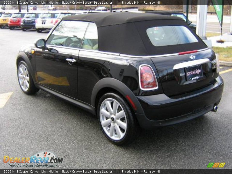 2009 Mini Cooper Convertible Midnight Black / Gravity Tuscan Beige Leather Photo #2