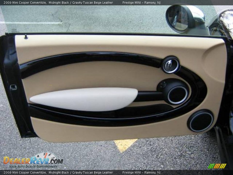 2009 Mini Cooper Convertible Midnight Black / Gravity Tuscan Beige Leather Photo #6