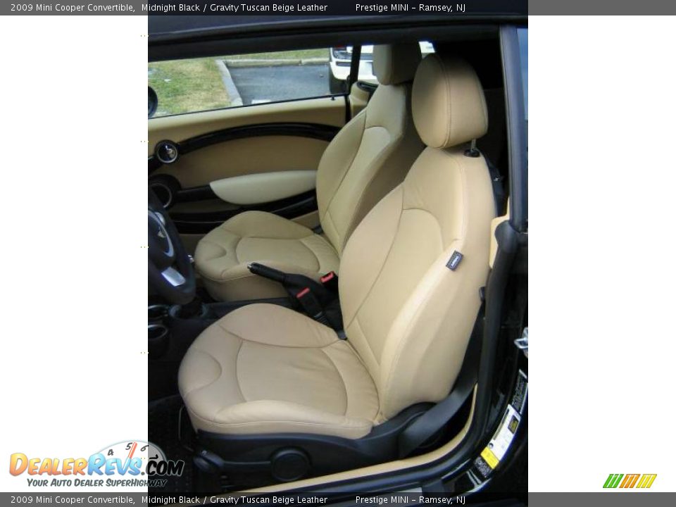2009 Mini Cooper Convertible Midnight Black / Gravity Tuscan Beige Leather Photo #8