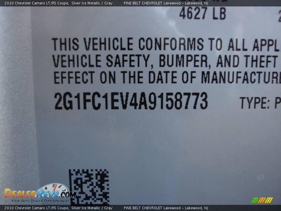 2010 Chevrolet Camaro LT/RS Coupe Silver Ice Metallic / Gray Photo #18