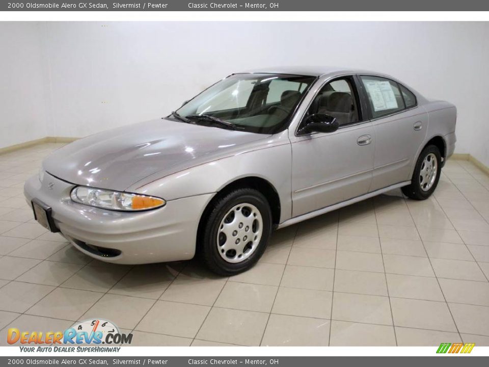 2000 Oldsmobile Alero GX Sedan Silvermist / Pewter Photo #3
