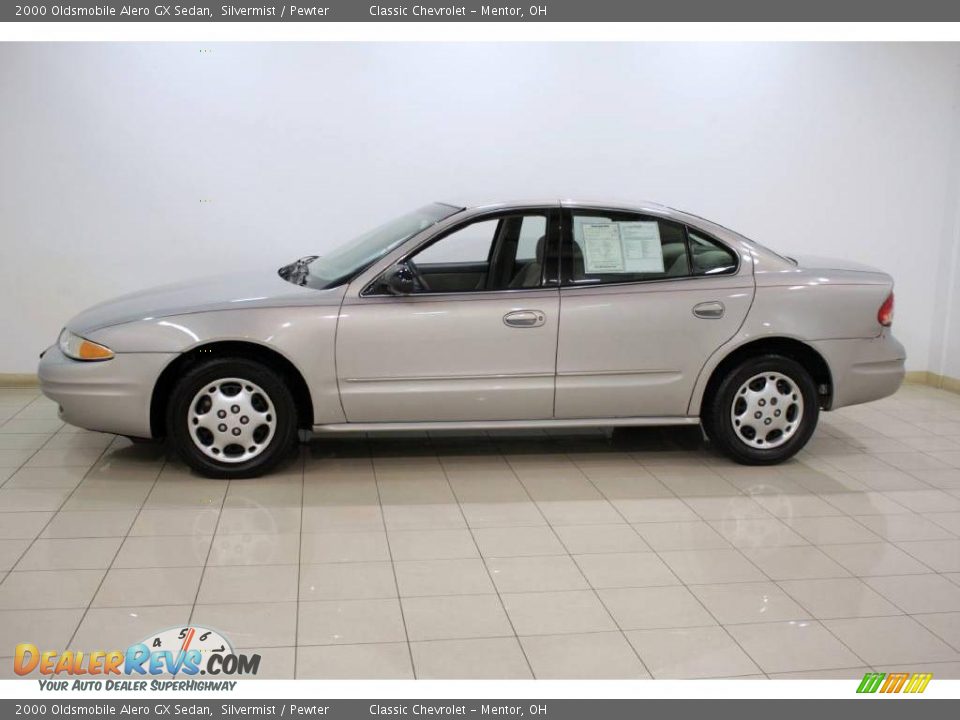 2000 Oldsmobile Alero GX Sedan Silvermist / Pewter Photo #4