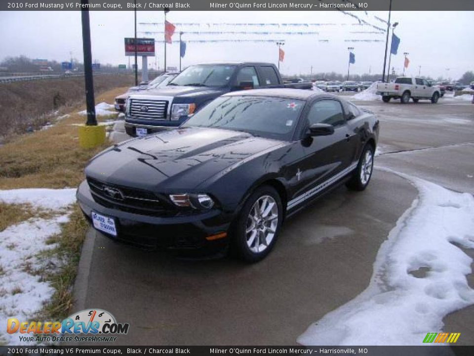 2010 Ford Mustang V6 Premium Coupe Black / Charcoal Black Photo #7