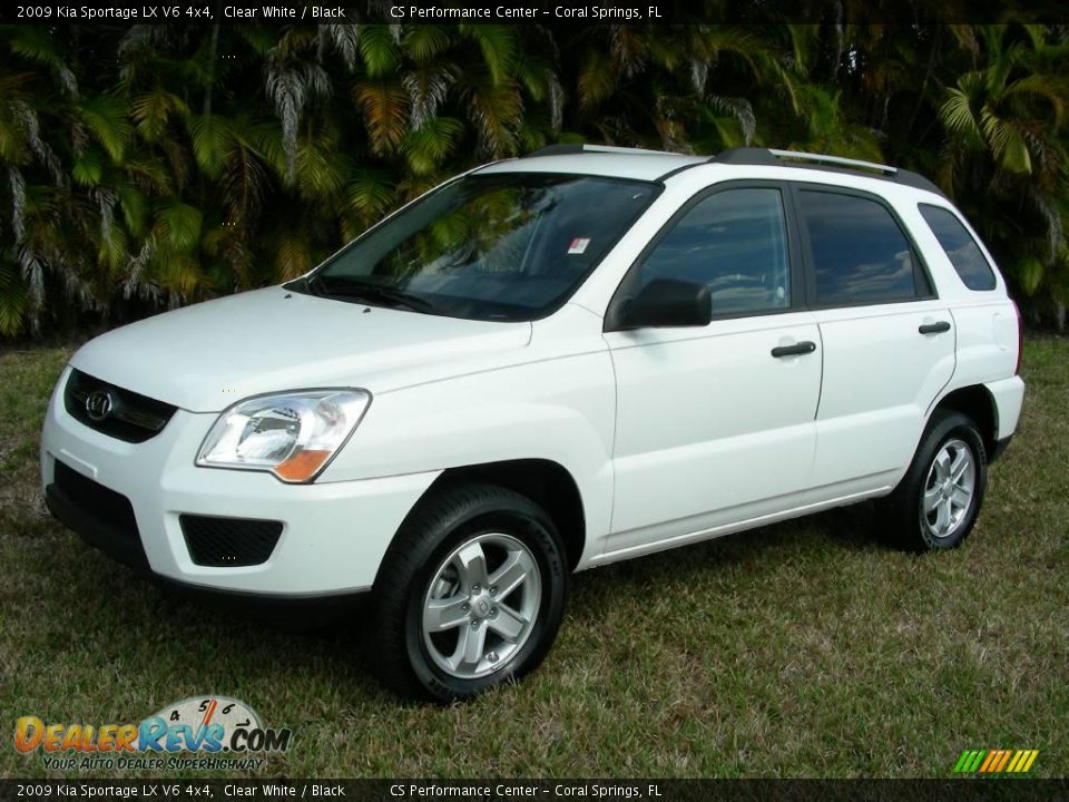 2009 Kia Sportage LX V6 4x4 Clear White / Black Photo #1