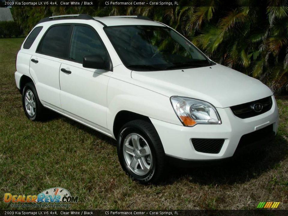 2009 Kia Sportage LX V6 4x4 Clear White / Black Photo #3
