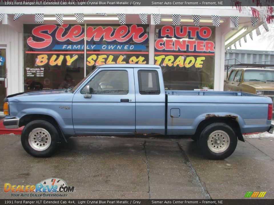 1991 Ford Ranger XLT Extended Cab 4x4 Light Crystal Blue Pearl Metallic / Grey Photo #1