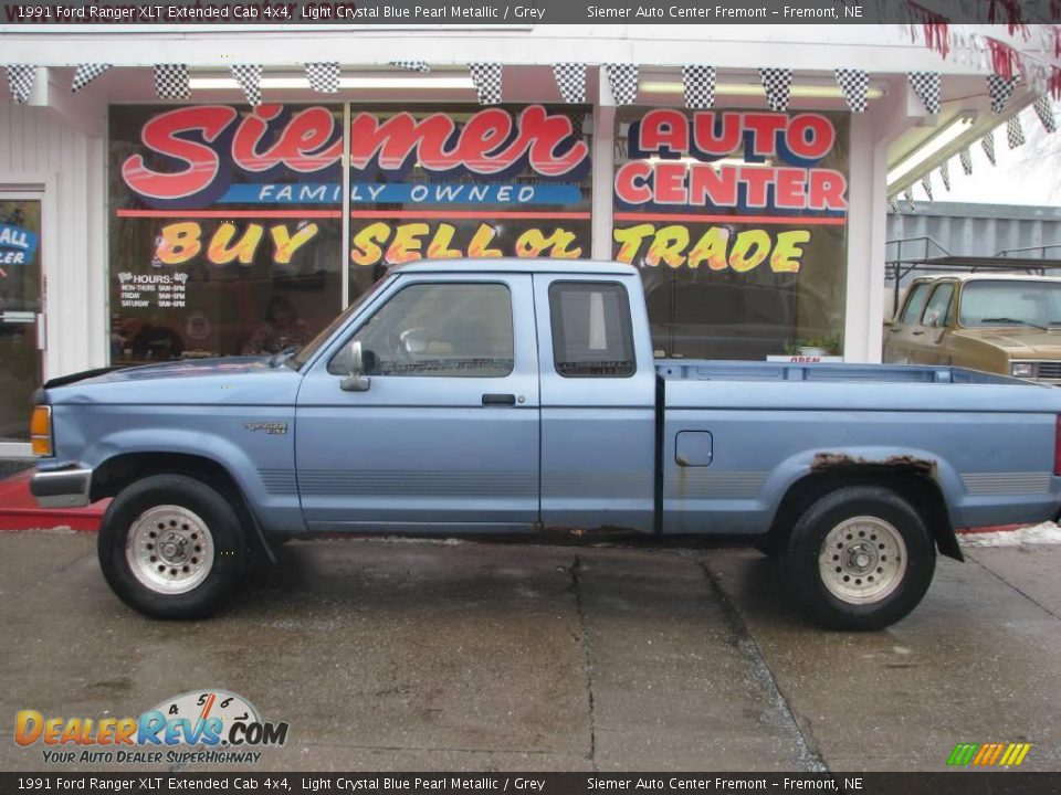 1991 Ford Ranger XLT Extended Cab 4x4 Light Crystal Blue Pearl Metallic / Grey Photo #2