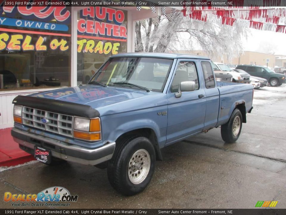 1991 Ford Ranger XLT Extended Cab 4x4 Light Crystal Blue Pearl Metallic / Grey Photo #3