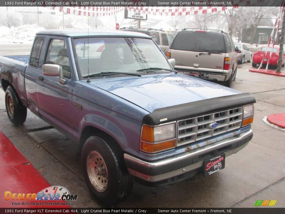 1991 Ford Ranger XLT Extended Cab 4x4 Light Crystal Blue Pearl Metallic / Grey Photo #5