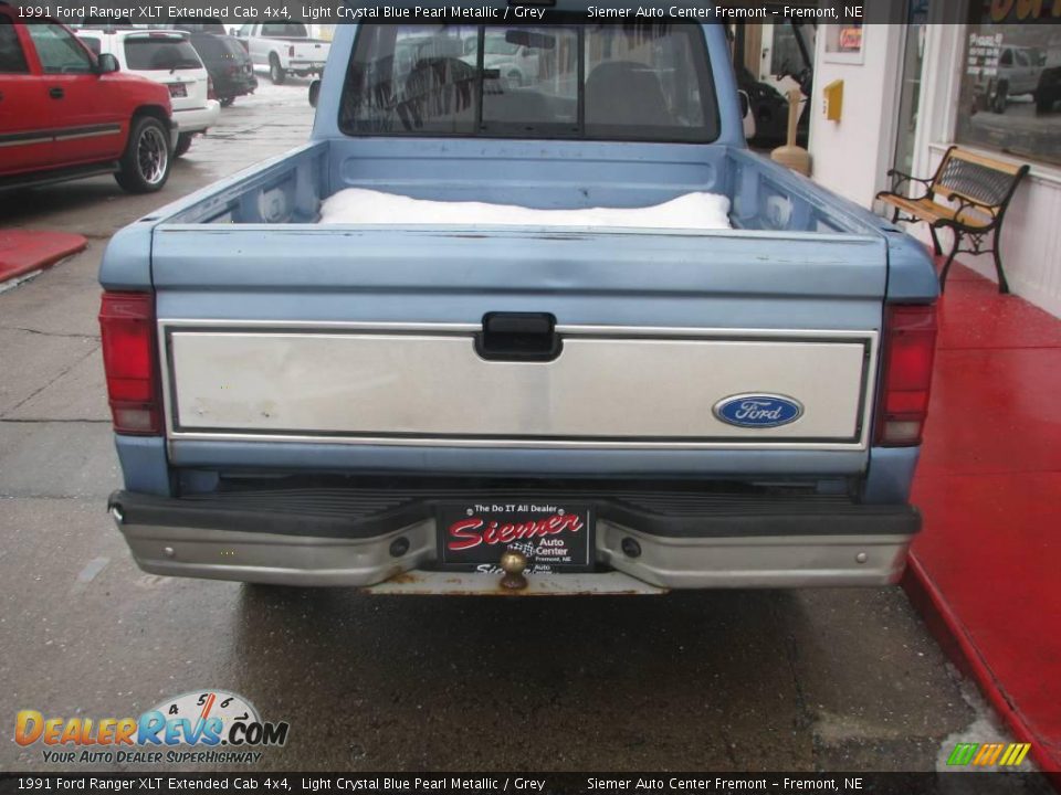 1991 Ford Ranger XLT Extended Cab 4x4 Light Crystal Blue Pearl Metallic / Grey Photo #6