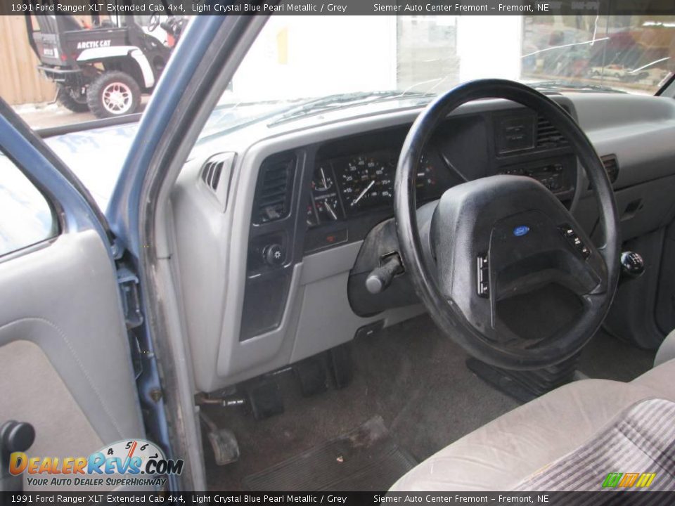 1991 Ford Ranger XLT Extended Cab 4x4 Light Crystal Blue Pearl Metallic / Grey Photo #10