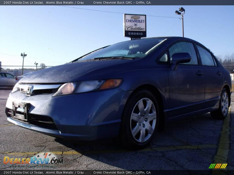 2007 Honda Civic LX Sedan Atomic Blue Metallic / Gray Photo #1