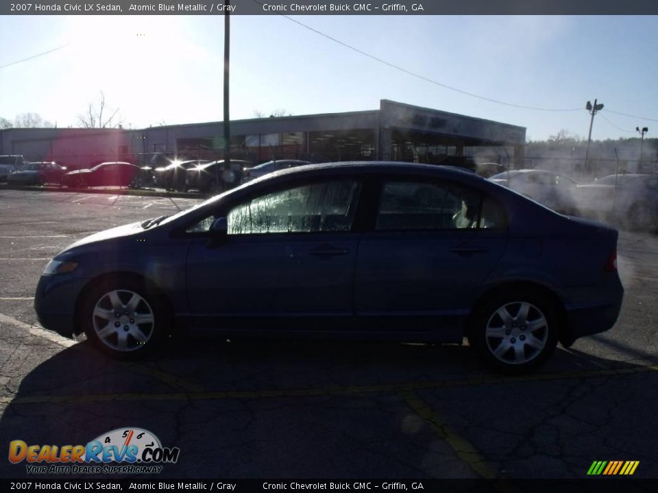 2007 Honda Civic LX Sedan Atomic Blue Metallic / Gray Photo #3
