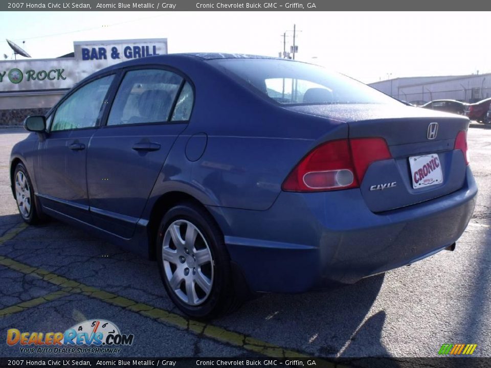 2007 Honda Civic LX Sedan Atomic Blue Metallic / Gray Photo #4