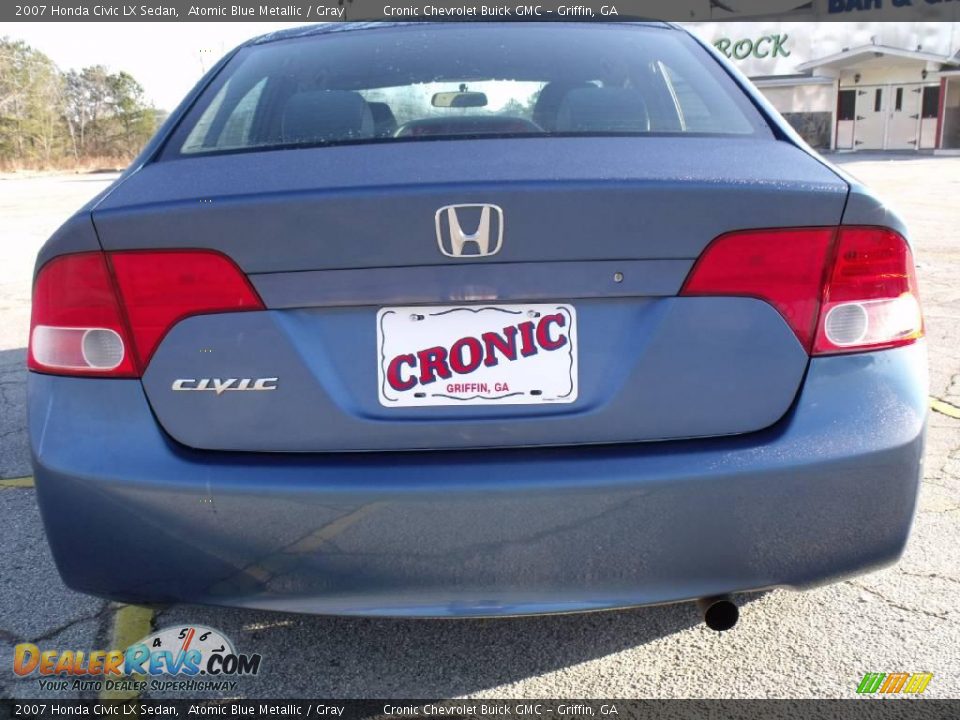 2007 Honda Civic LX Sedan Atomic Blue Metallic / Gray Photo #5