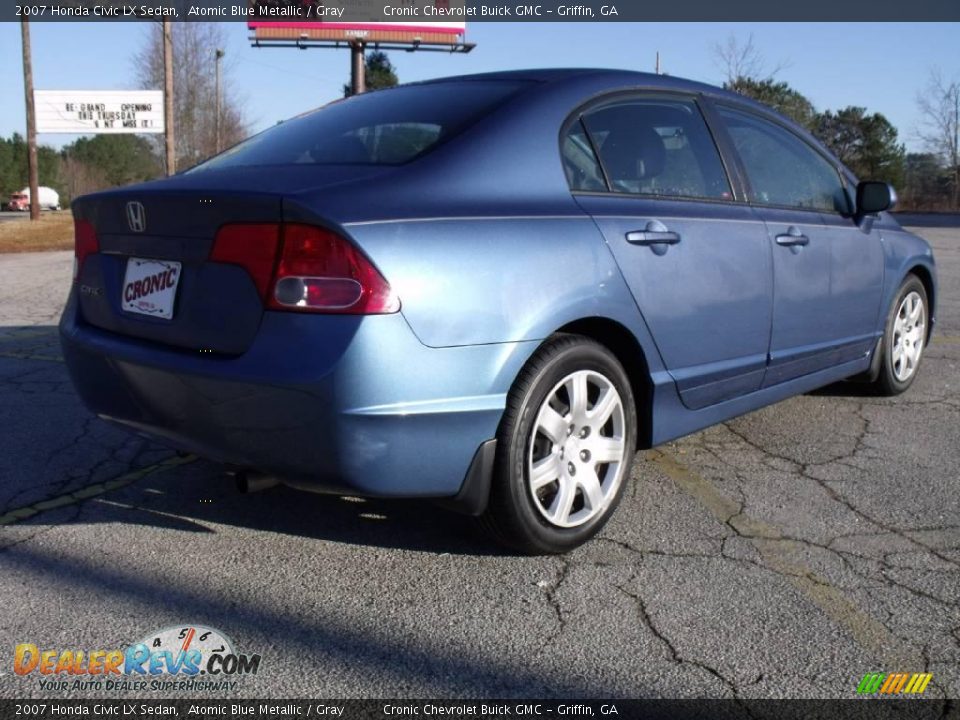 2007 Honda Civic LX Sedan Atomic Blue Metallic / Gray Photo #6