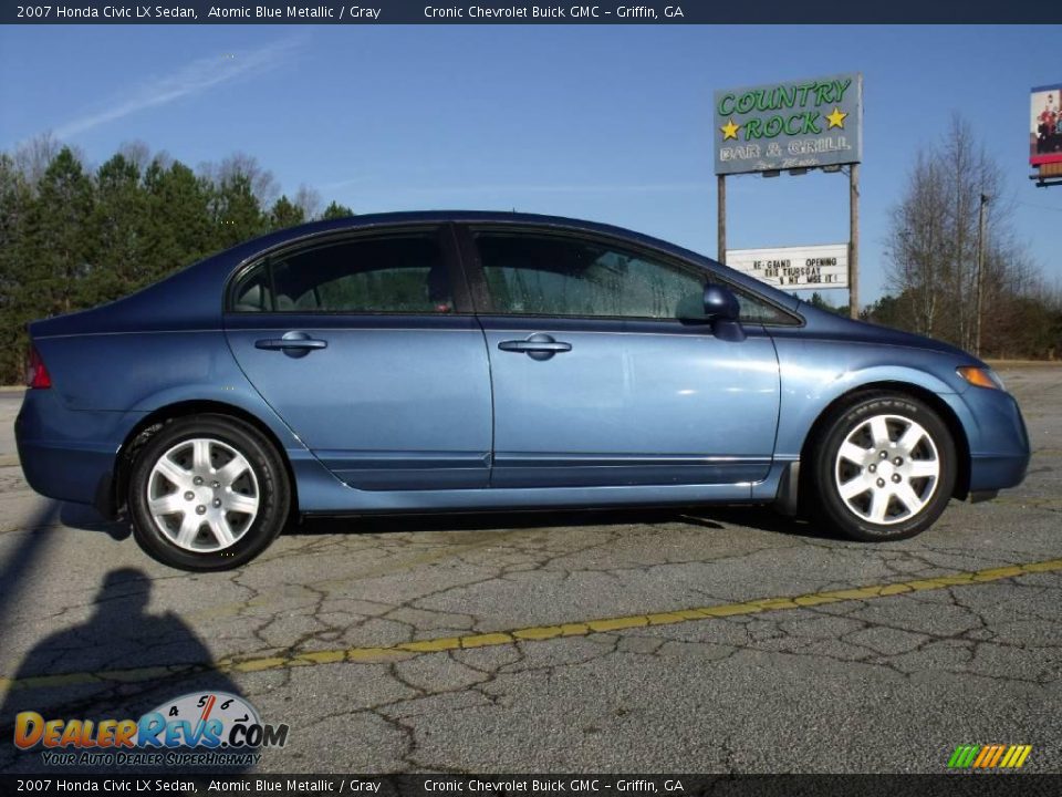 2007 Honda Civic LX Sedan Atomic Blue Metallic / Gray Photo #7