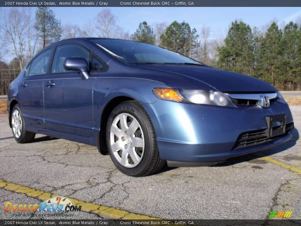 2007 Honda Civic LX Sedan Atomic Blue Metallic / Gray Photo #8