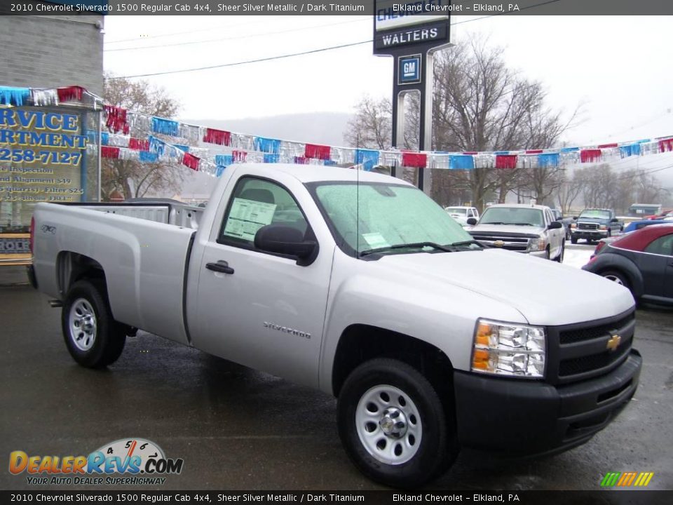 2010 Chevrolet Silverado 1500 Regular Cab 4x4 Sheer Silver Metallic / Dark Titanium Photo #1