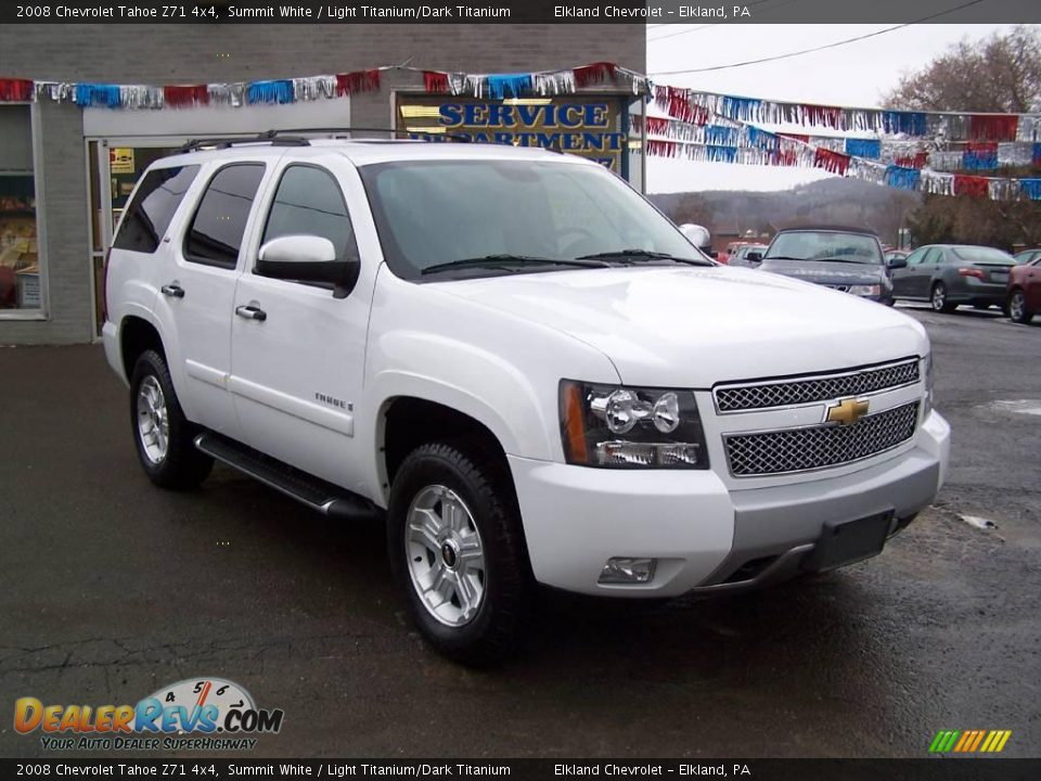2008 Chevrolet Tahoe Z71 4x4 Summit White / Light Titanium/Dark Titanium Photo #2