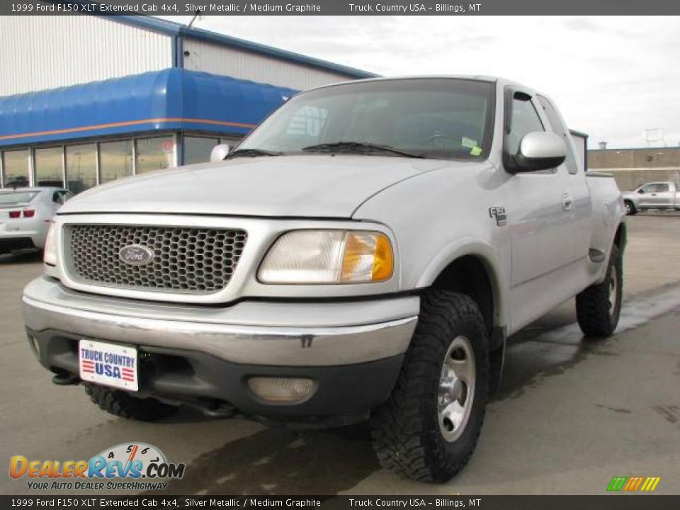 1999 Ford F150 XLT Extended Cab 4x4 Silver Metallic / Medium Graphite Photo #2