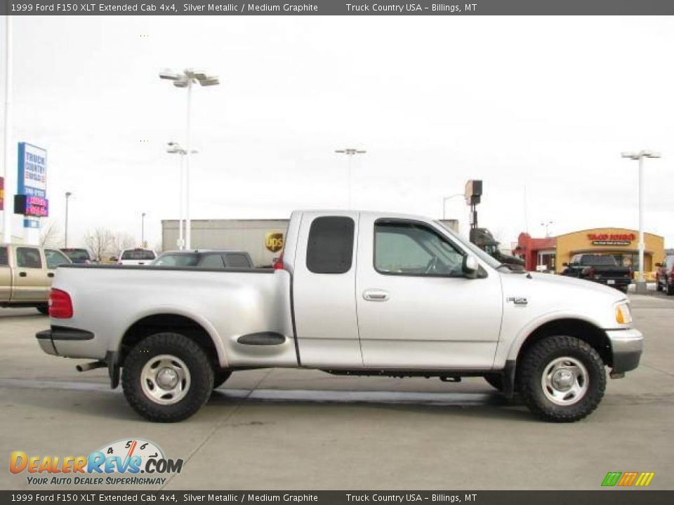 1999 Ford F150 XLT Extended Cab 4x4 Silver Metallic / Medium Graphite Photo #4