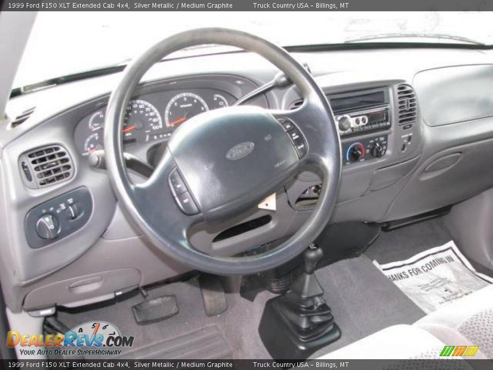 1999 Ford F150 XLT Extended Cab 4x4 Silver Metallic / Medium Graphite Photo #12