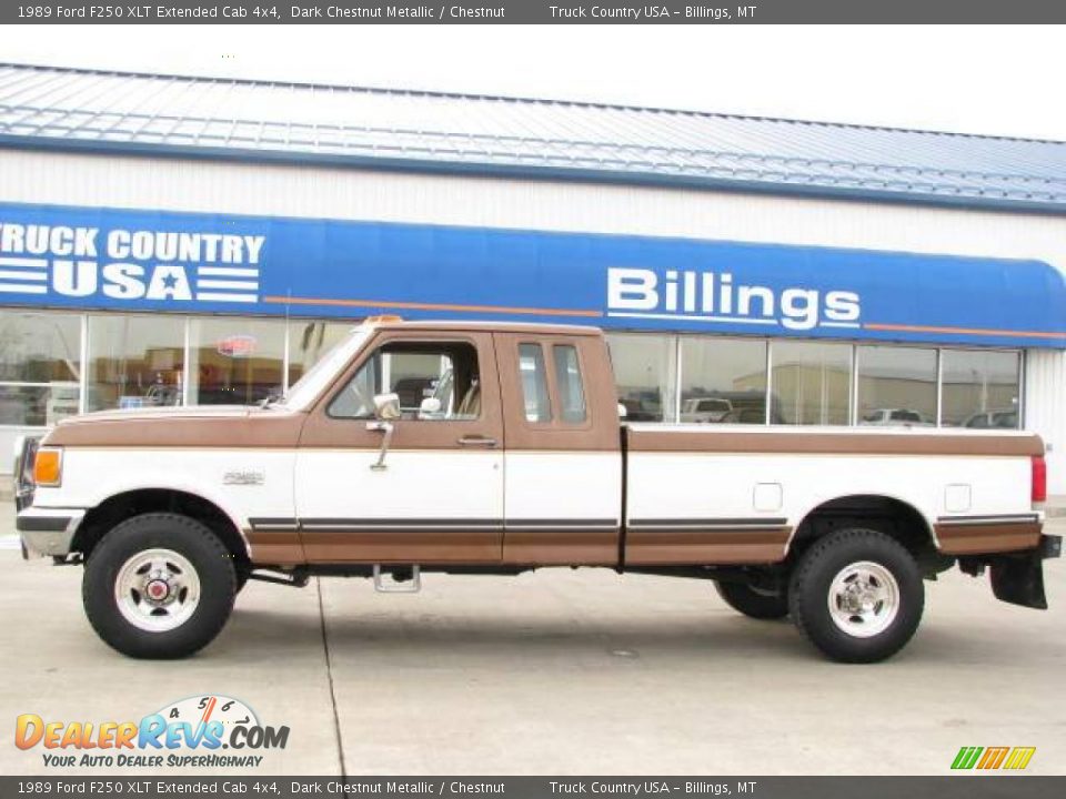 1989 Ford F250 XLT Extended Cab 4x4 Dark Chestnut Metallic / Chestnut Photo #1