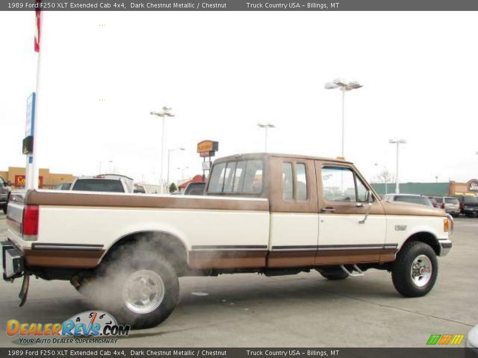 1989 Ford F250 XLT Extended Cab 4x4 Dark Chestnut Metallic / Chestnut Photo #5