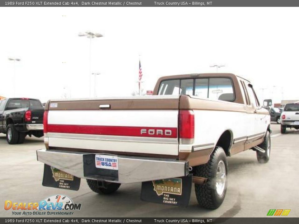 1989 Ford F250 XLT Extended Cab 4x4 Dark Chestnut Metallic / Chestnut Photo #6